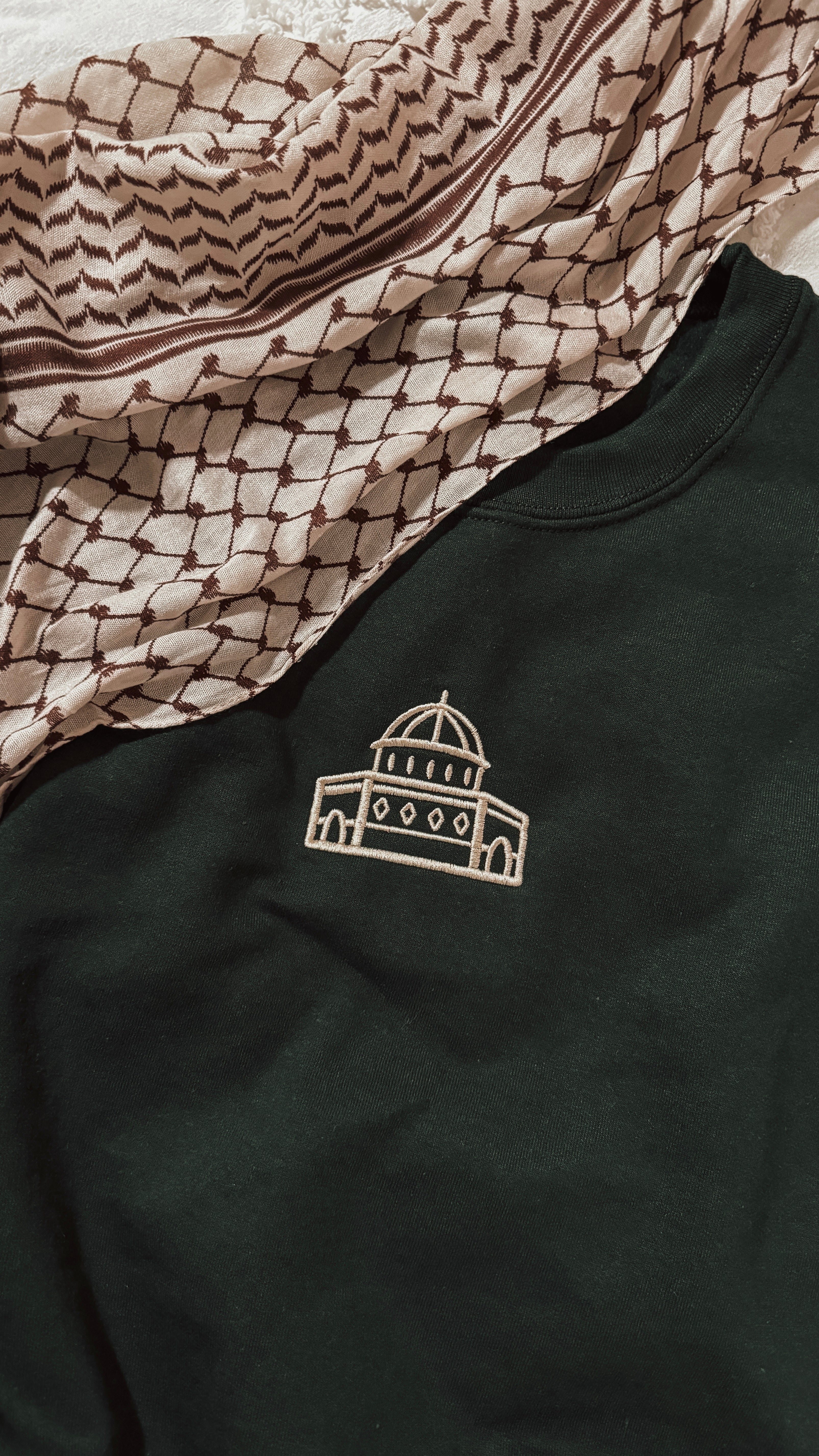 Dome of the Rock Palestinian Embroidered Crewneck