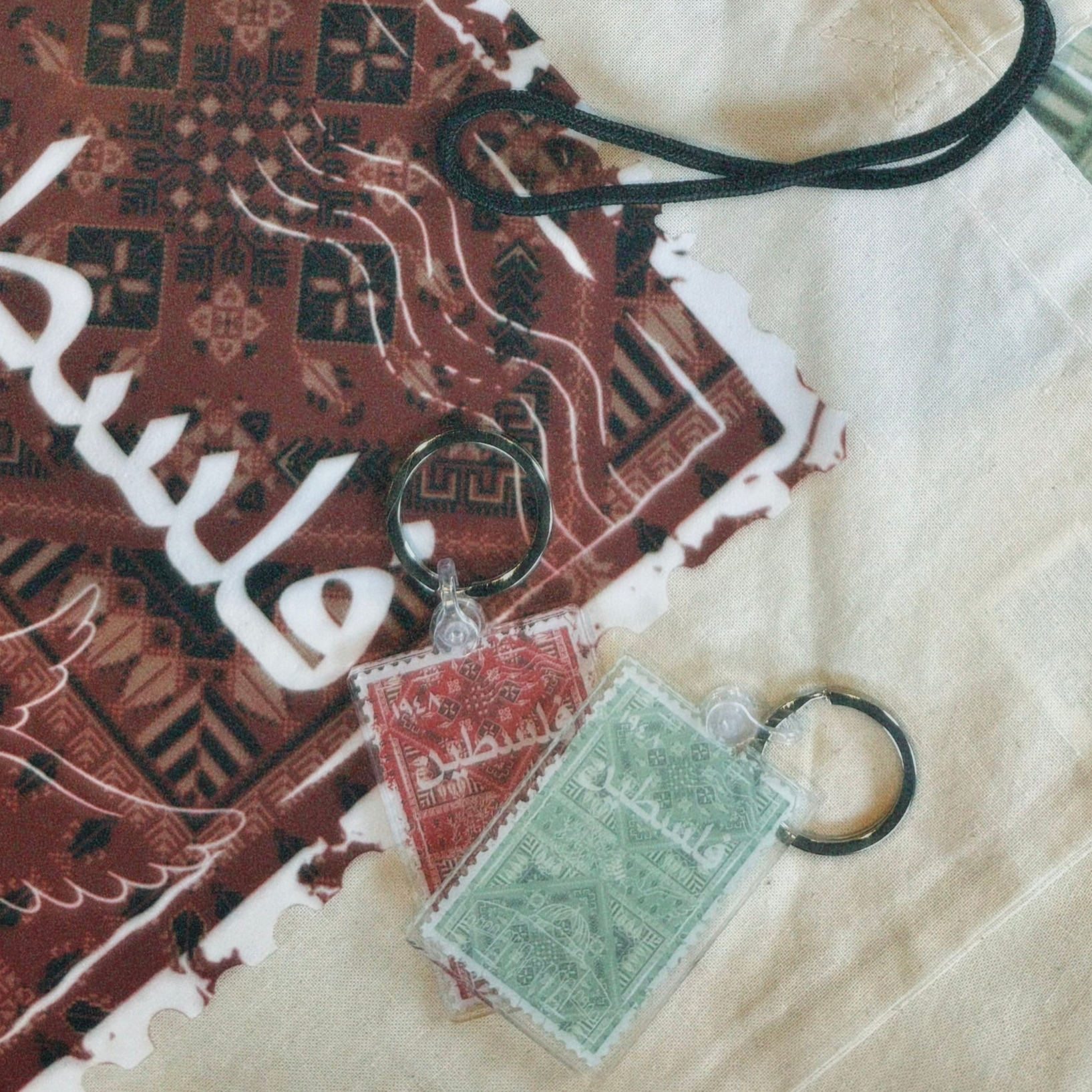 Palestinian Stamp Keychains